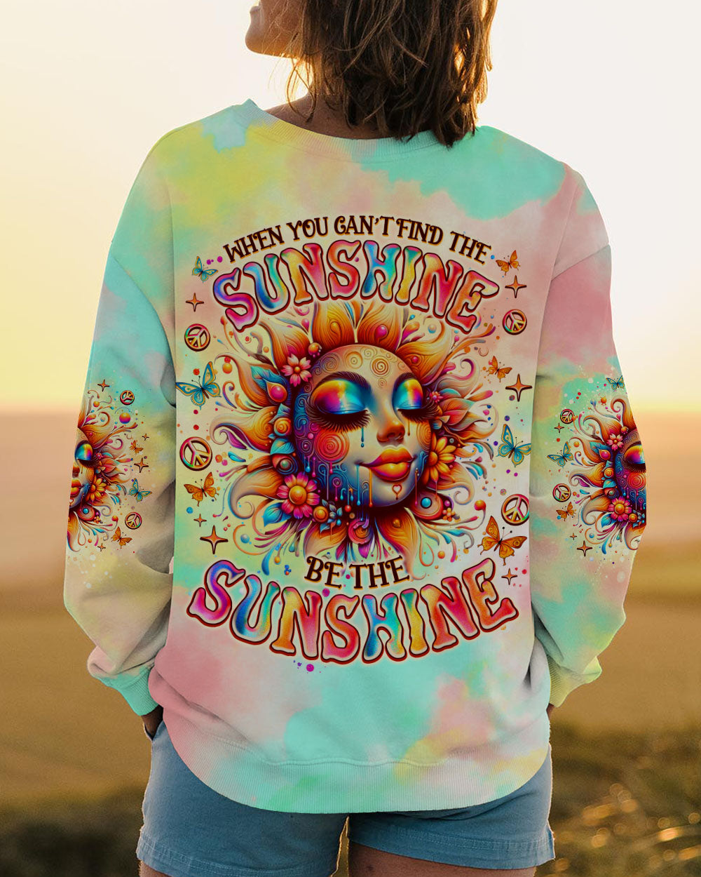 BE THE SUNSHINE SUNFLOWER TIE DYE ALL OVER PRINT  - TLNO2211244