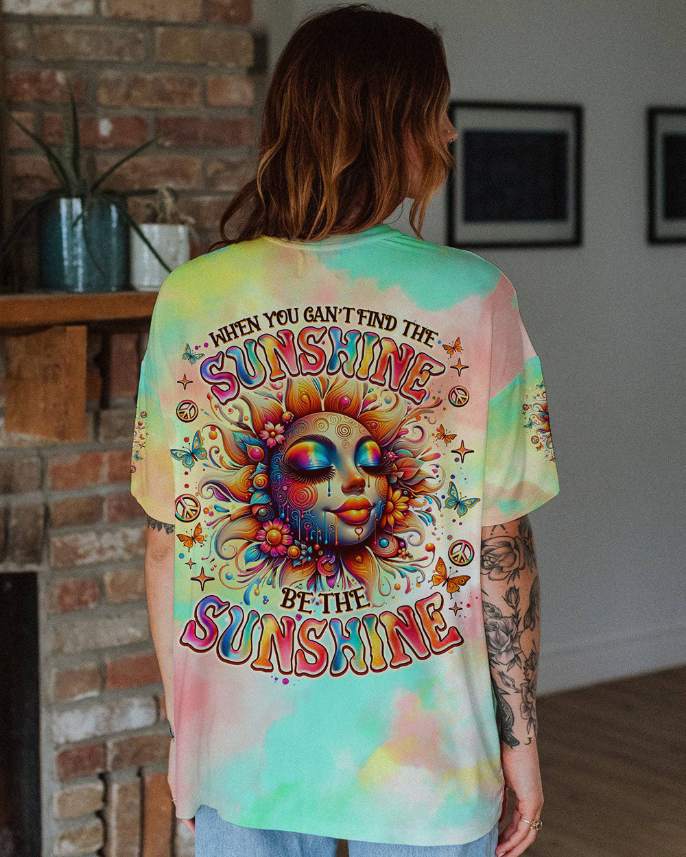 BE THE SUNSHINE SUNFLOWER TIE DYE ALL OVER PRINT  - TLNO2211244