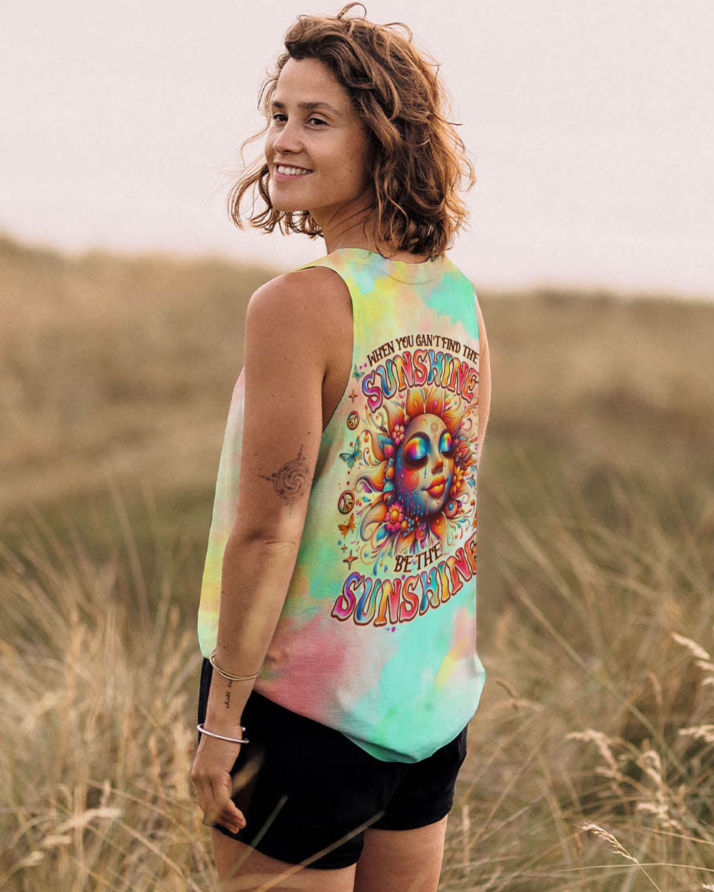 BE THE SUNSHINE SUNFLOWER TIE DYE ALL OVER PRINT  - TLNO2211244
