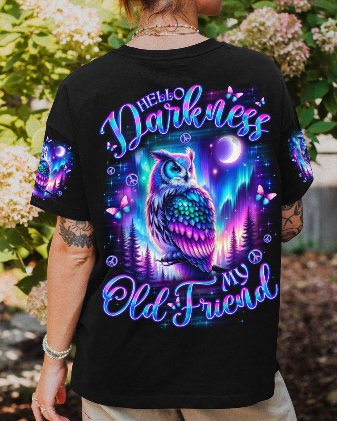 HELLO DARKNESS MY OLD FRIEND OWL ALL OVER PRINT - TLNO2309252