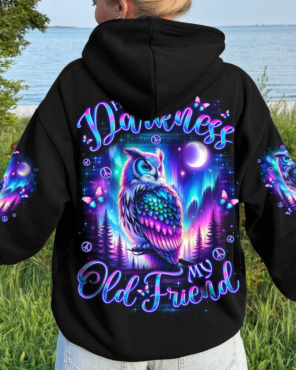 HELLO DARKNESS MY OLD FRIEND OWL ALL OVER PRINT - TLNO2309252
