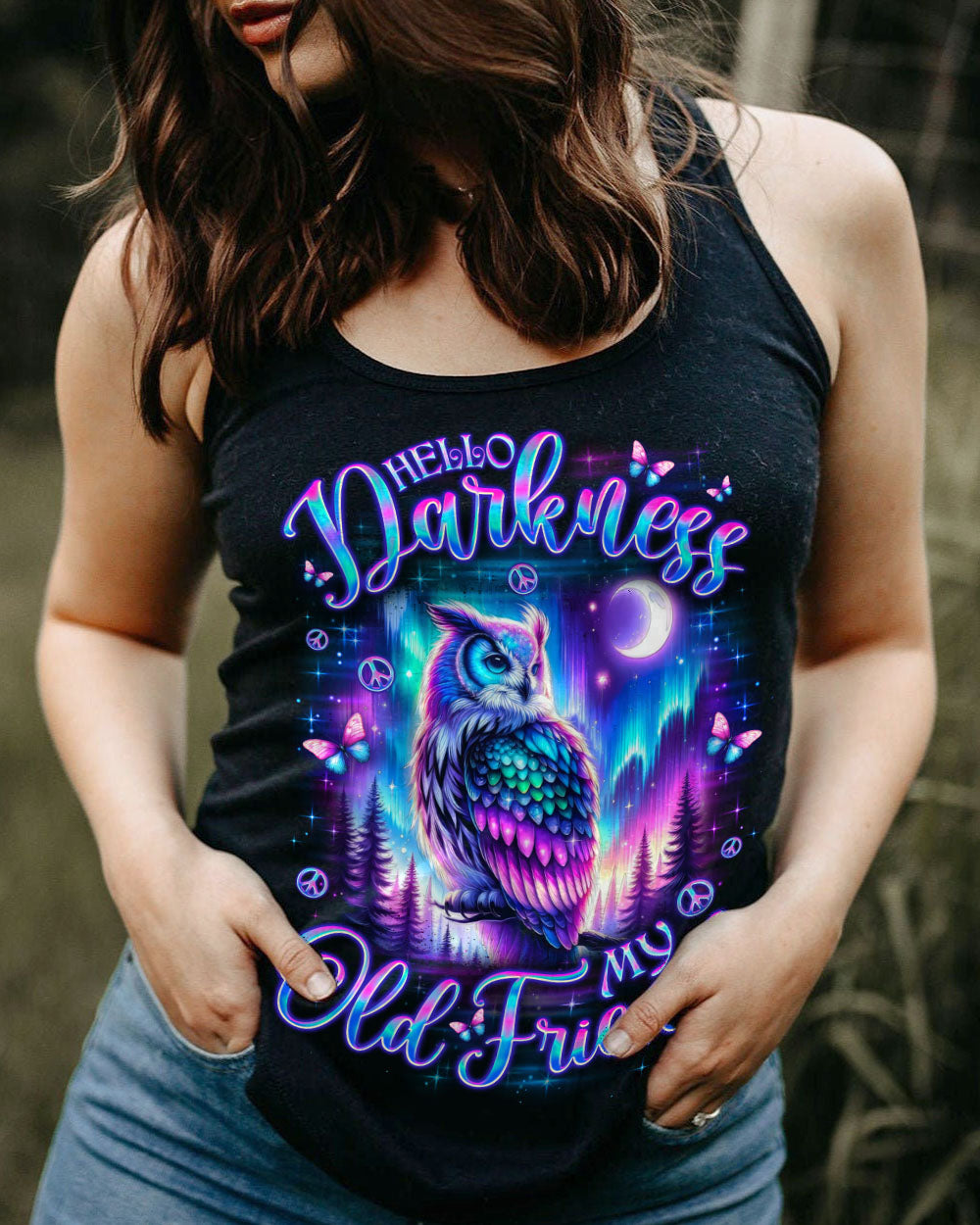 HELLO DARKNESS MY OLD FRIEND OWL ALL OVER PRINT - TLNO2309252