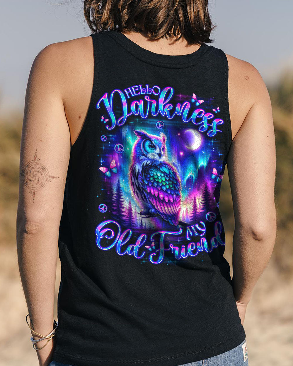 HELLO DARKNESS MY OLD FRIEND OWL ALL OVER PRINT - TLNO2309252