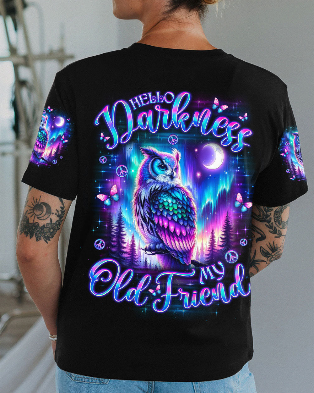 HELLO DARKNESS MY OLD FRIEND OWL ALL OVER PRINT - TLNO2309252