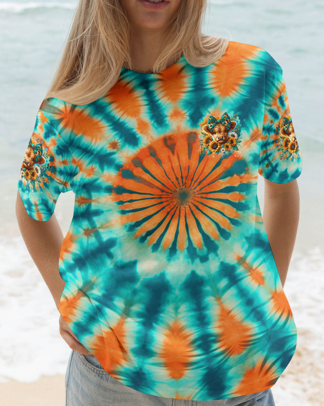 MOODY HEIFER COW TIE DYE ALL OVER PRINT - TLNO2310252