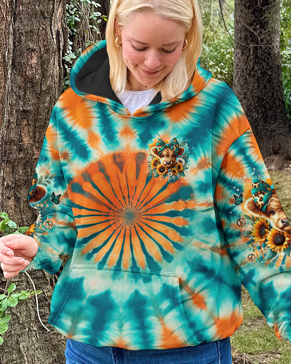 MOODY HEIFER COW TIE DYE ALL OVER PRINT - TLNO2310252