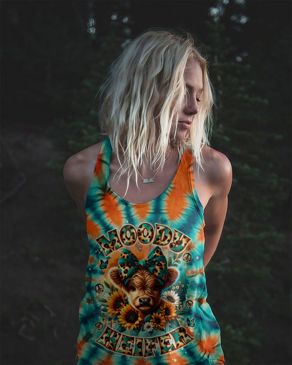 MOODY HEIFER COW TIE DYE ALL OVER PRINT - TLNO2310252