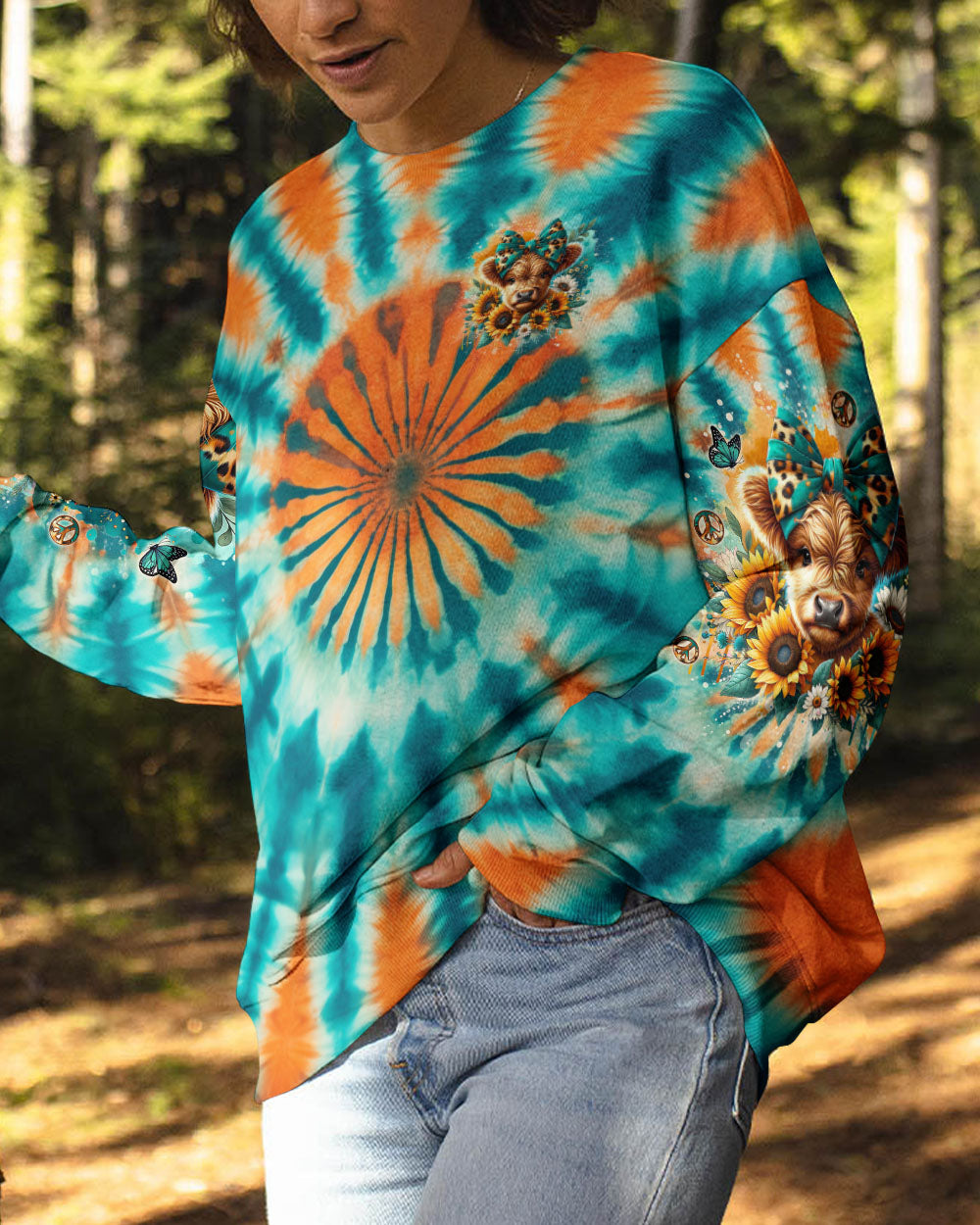 MOODY HEIFER COW TIE DYE ALL OVER PRINT - TLNO2310252