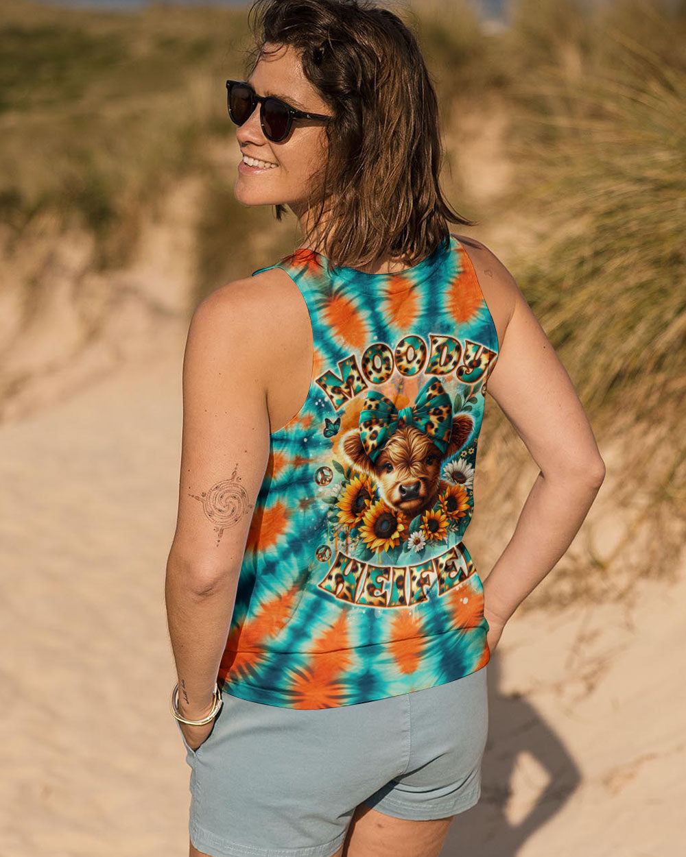 MOODY HEIFER COW TIE DYE ALL OVER PRINT - TLNO2310252