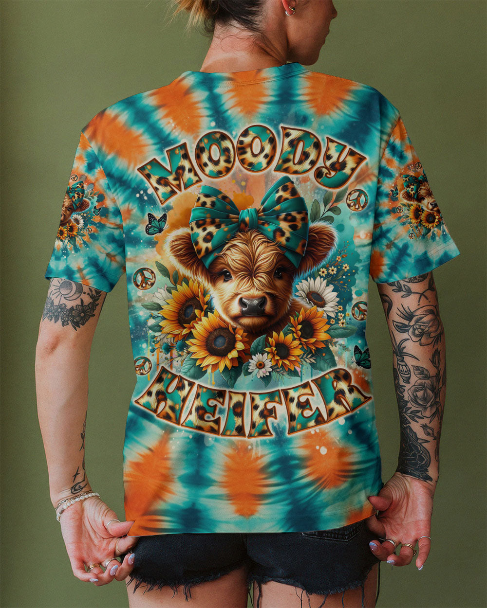 MOODY HEIFER COW TIE DYE ALL OVER PRINT - TLNO2310252