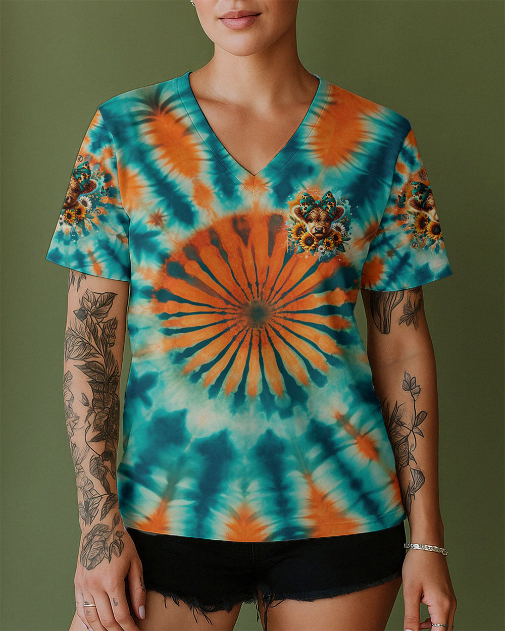 MOODY HEIFER COW TIE DYE ALL OVER PRINT - TLNO2310252