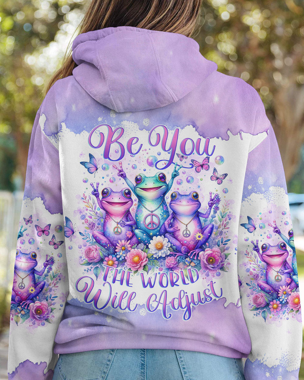 BE YOU THE WORLD WILL ADJUST FROG ALL OVER PRINT - TLNO2311231