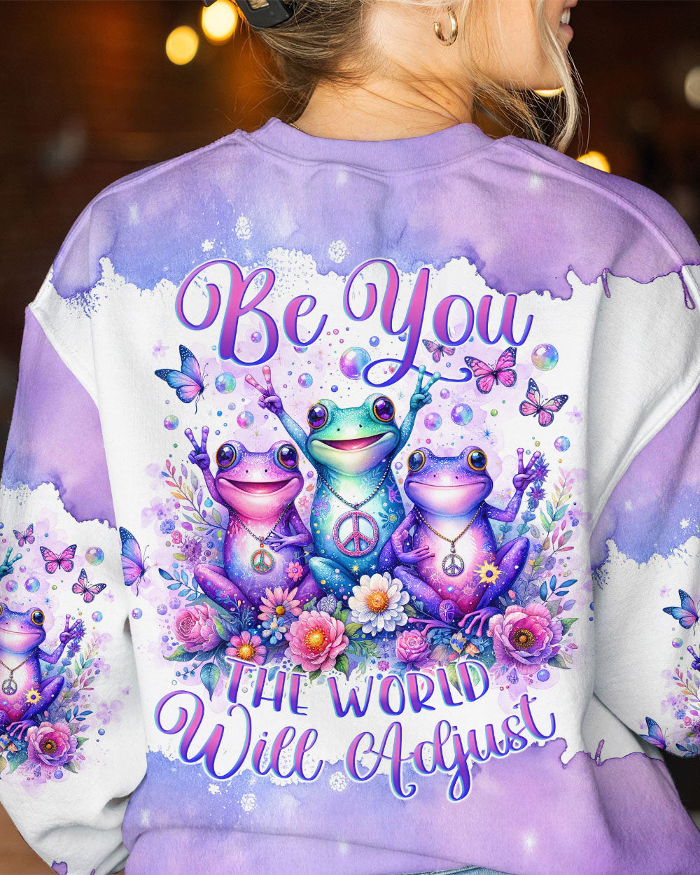 BE YOU THE WORLD WILL ADJUST FROG ALL OVER PRINT - TLNO2311231