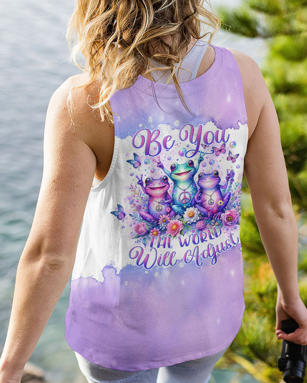 BE YOU THE WORLD WILL ADJUST FROG ALL OVER PRINT - TLNO2311231
