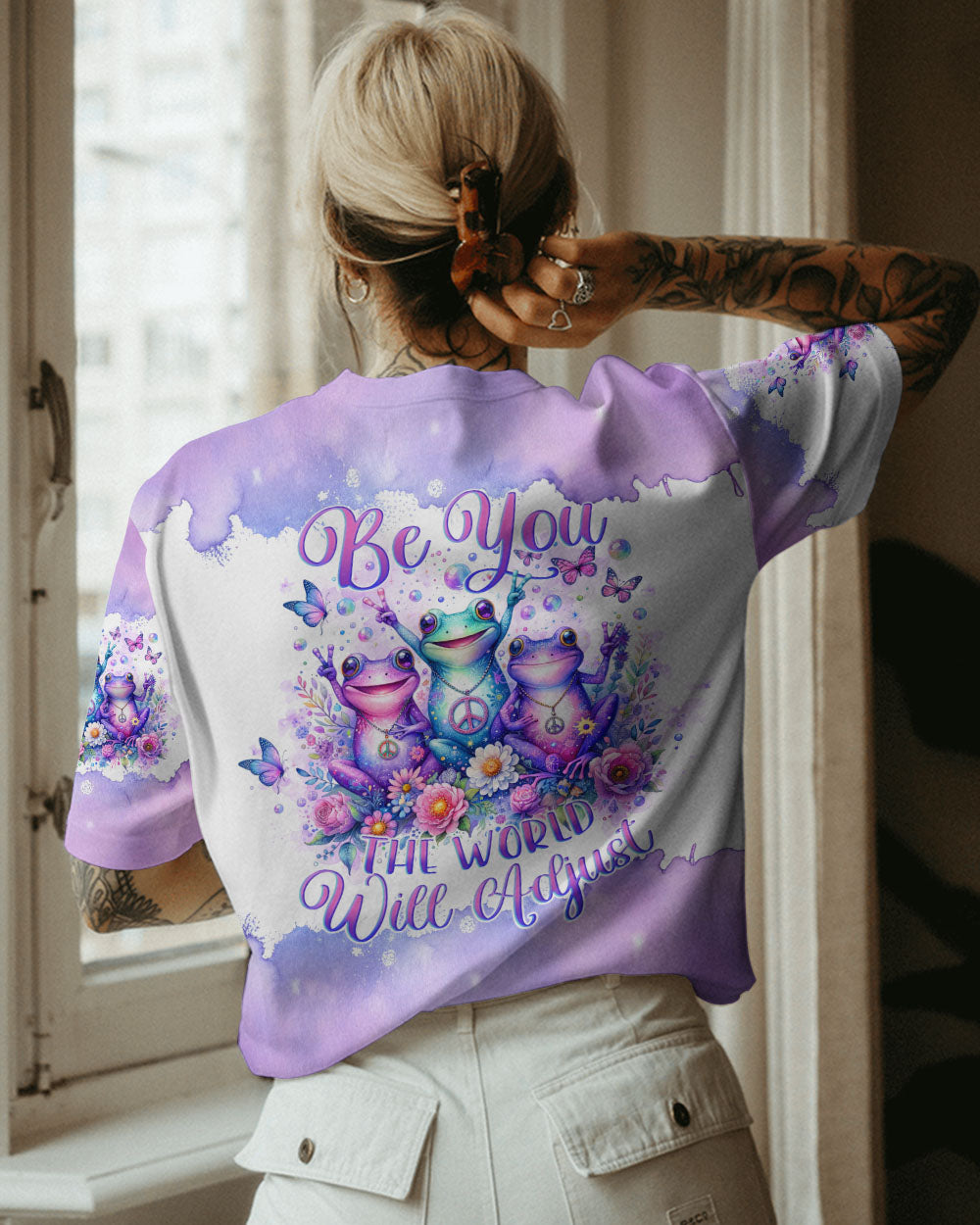 BE YOU THE WORLD WILL ADJUST FROG ALL OVER PRINT - TLNO2311231