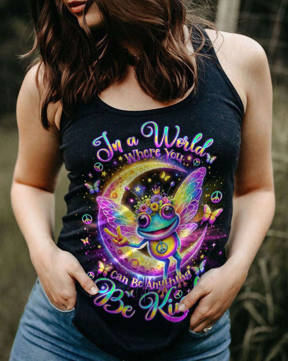BE KIND MOON FROG ALL OVER PRINT - TLNO2401241