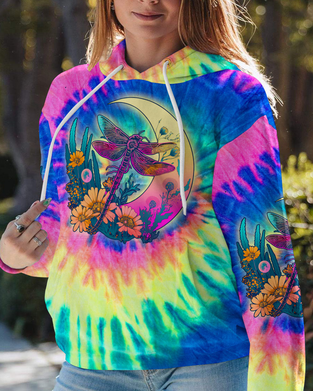 JUST BELIEVE DRAGONFLY TIE DYE ALL OVER PRINT - TLNO2507237
