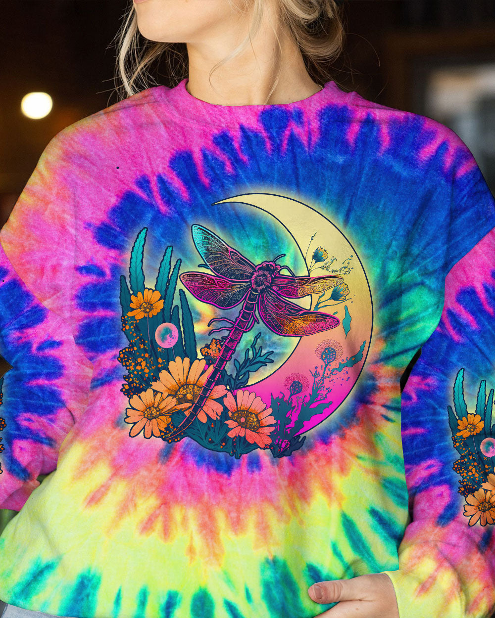 JUST BELIEVE DRAGONFLY TIE DYE ALL OVER PRINT - TLNO2507237