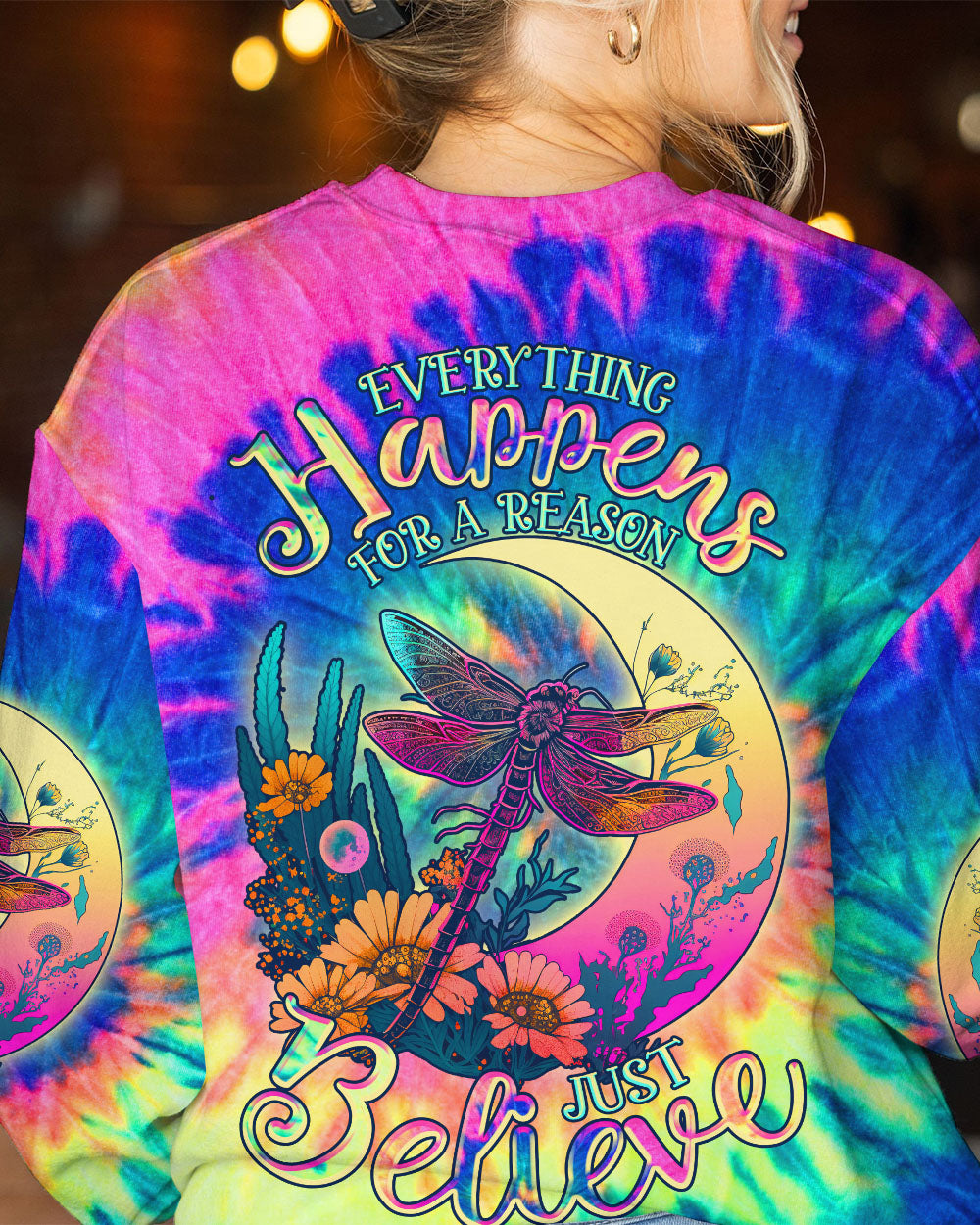 JUST BELIEVE DRAGONFLY TIE DYE ALL OVER PRINT - TLNO2507237