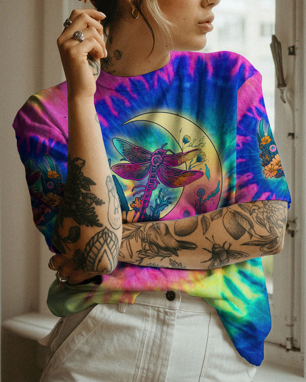 JUST BELIEVE DRAGONFLY TIE DYE ALL OVER PRINT - TLNO2507237