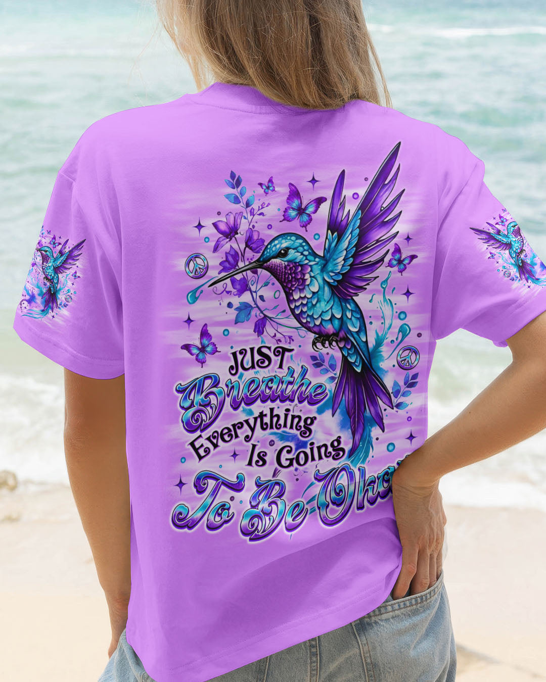 JUST BREATHE HUMMINGBIRD  ALL OVER PRINT - TLNO2510251