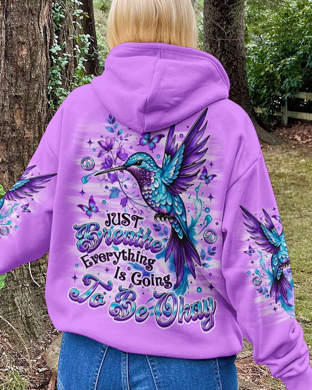 JUST BREATHE HUMMINGBIRD  ALL OVER PRINT - TLNO2510251