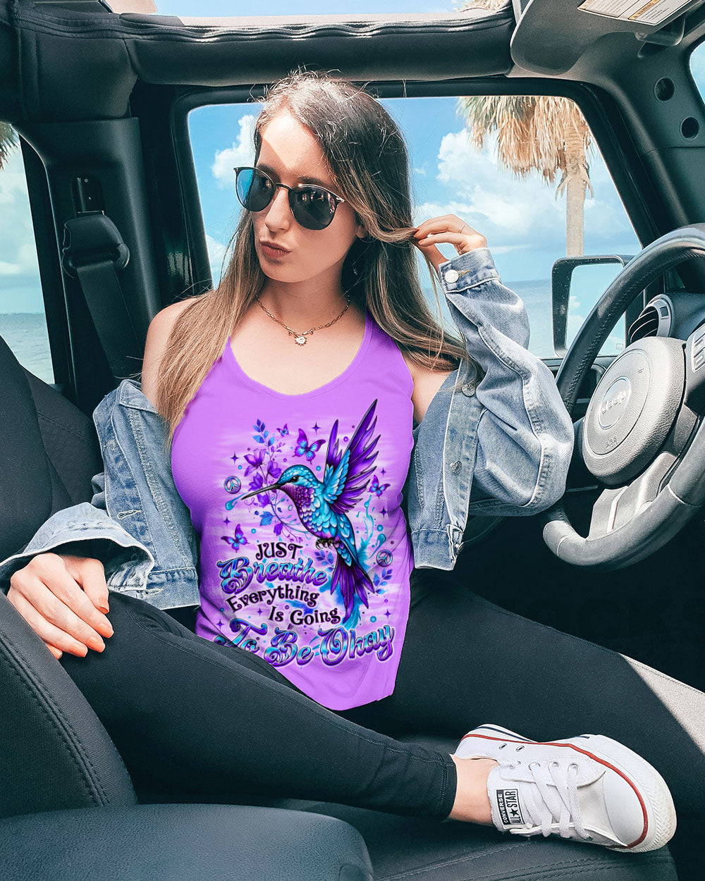JUST BREATHE HUMMINGBIRD  ALL OVER PRINT - TLNO2510251