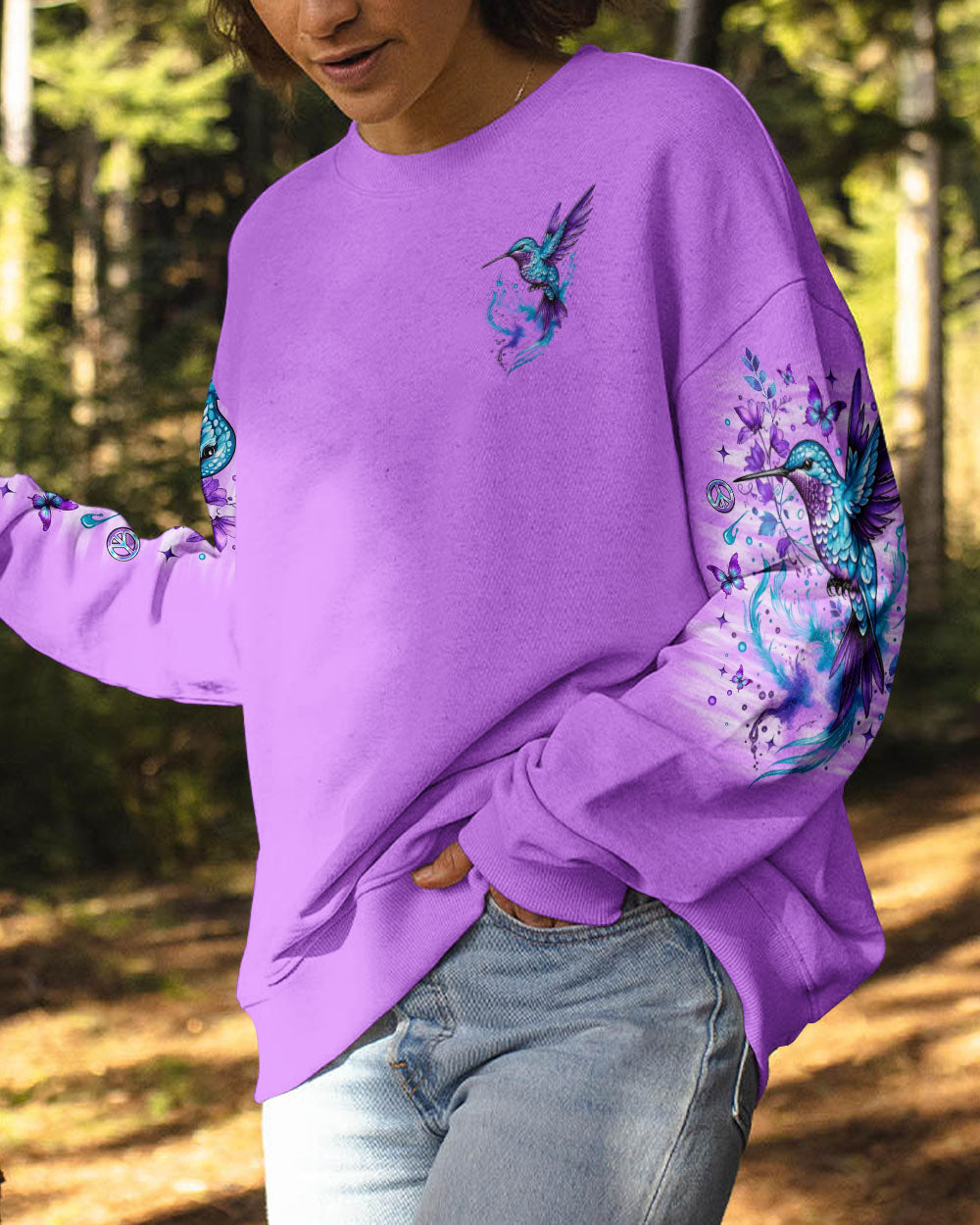 JUST BREATHE HUMMINGBIRD  ALL OVER PRINT - TLNO2510251