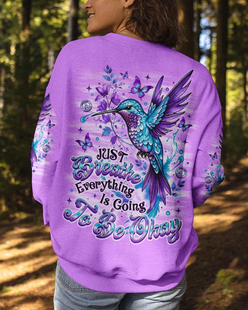 JUST BREATHE HUMMINGBIRD  ALL OVER PRINT - TLNO2510251
