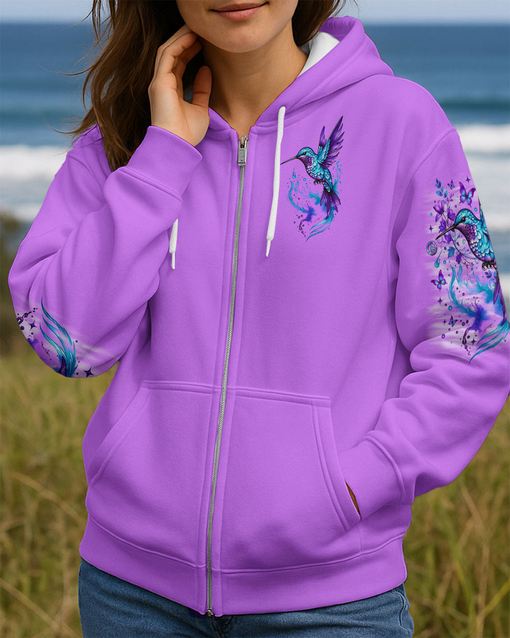 JUST BREATHE HUMMINGBIRD  ALL OVER PRINT - TLNO2510251
