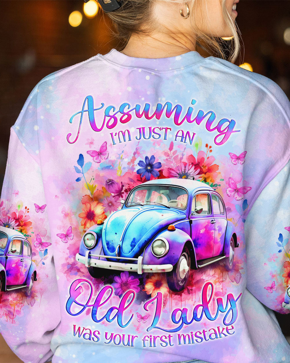ASSUMING I'M JUST AN OLD LADY CAR FLOWER ALL OVER PRINT - TLNO2512232