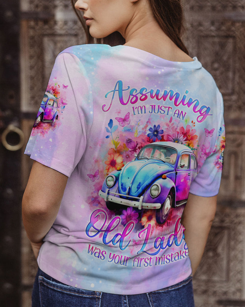 ASSUMING I'M JUST AN OLD LADY CAR FLOWER ALL OVER PRINT - TLNO2512232