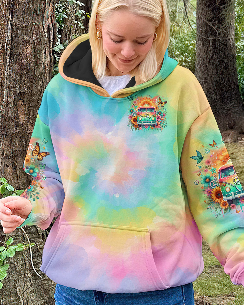 RUNNING AGAINST THE WIND CAR TIE DYE ALL OVER PRINT - TLNO2512245