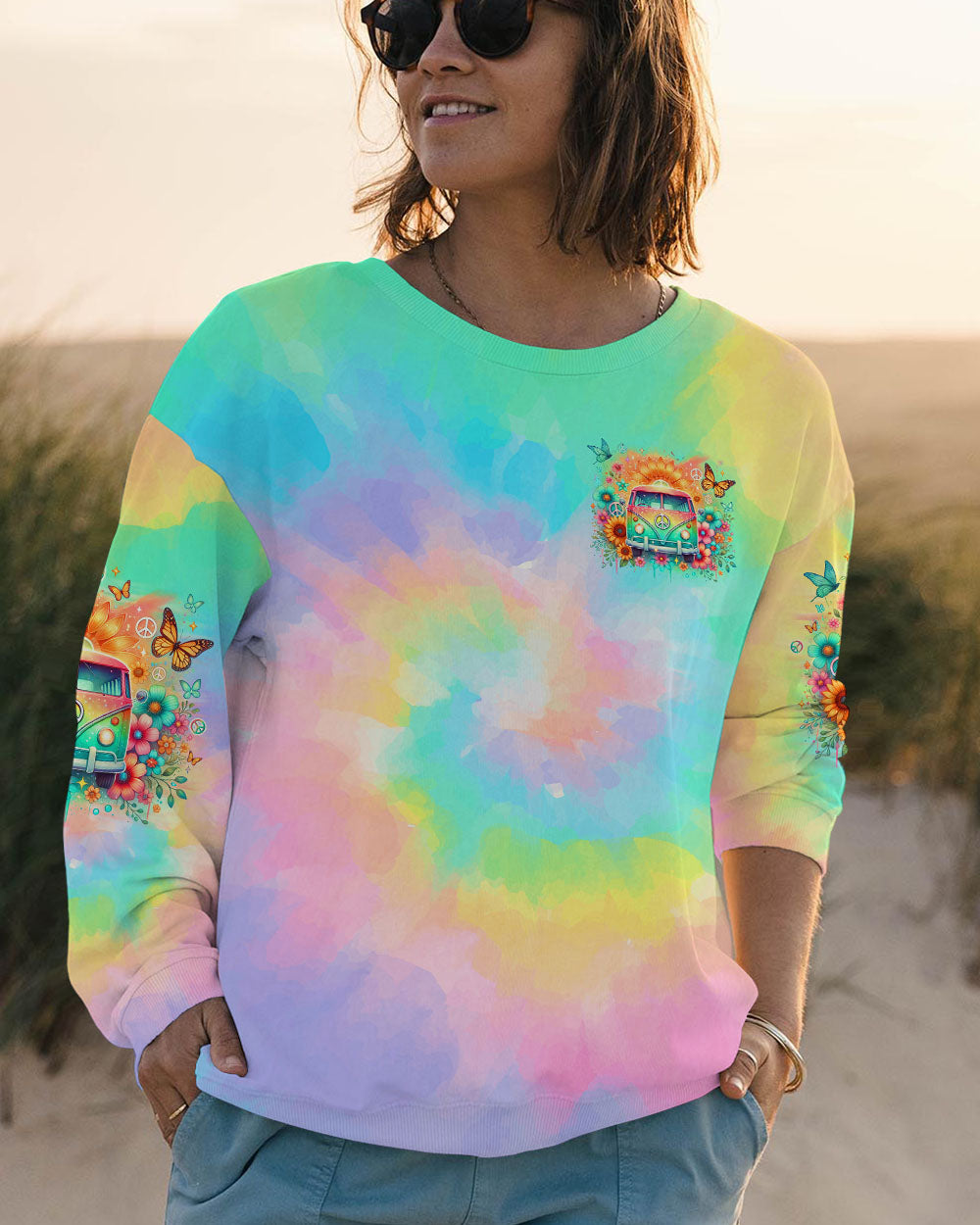 RUNNING AGAINST THE WIND CAR TIE DYE ALL OVER PRINT - TLNO2512245