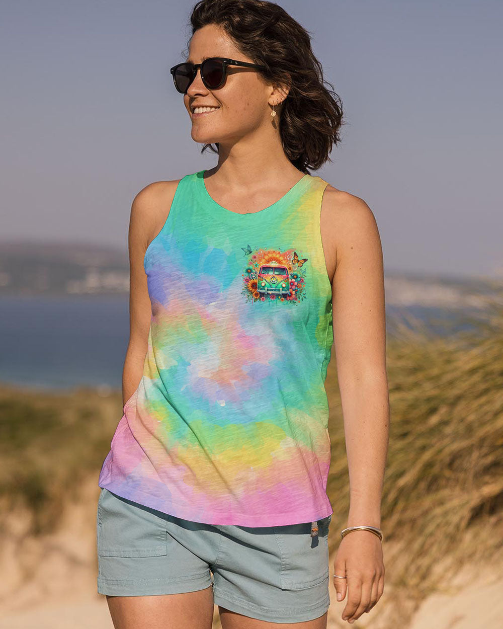 RUNNING AGAINST THE WIND CAR TIE DYE ALL OVER PRINT - TLNO2512245