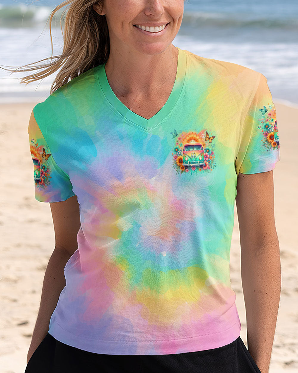 RUNNING AGAINST THE WIND CAR TIE DYE ALL OVER PRINT - TLNO2512245