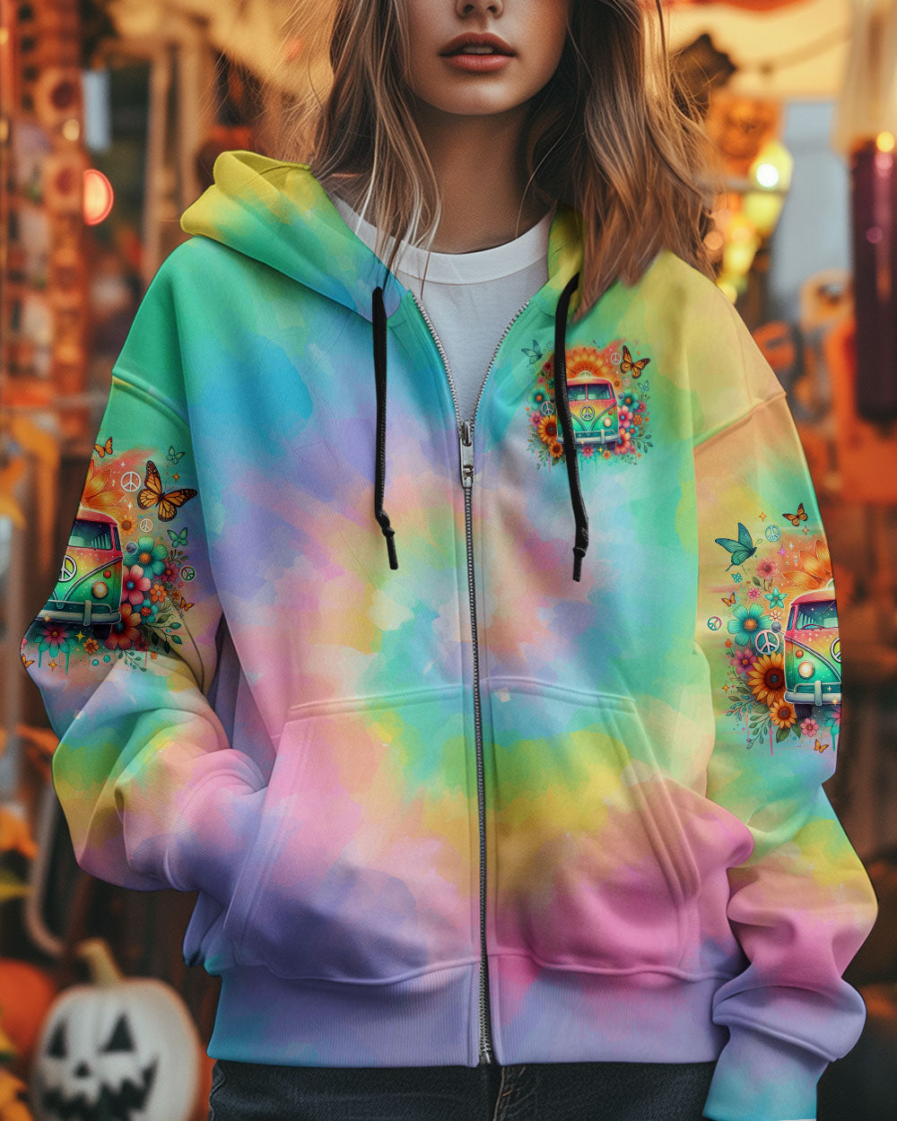 RUNNING AGAINST THE WIND CAR TIE DYE ALL OVER PRINT - TLNO2512245