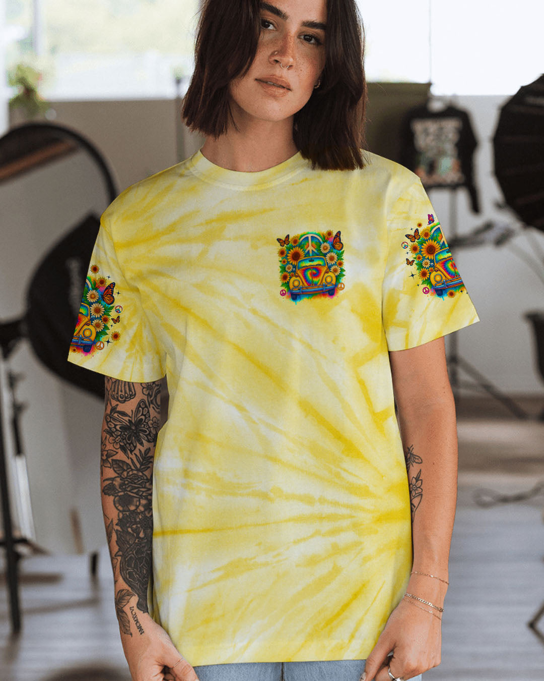 RUNNING AGAINST THE WIND CAR TIE DYE ALL OVER PRINT - TLNO2708251