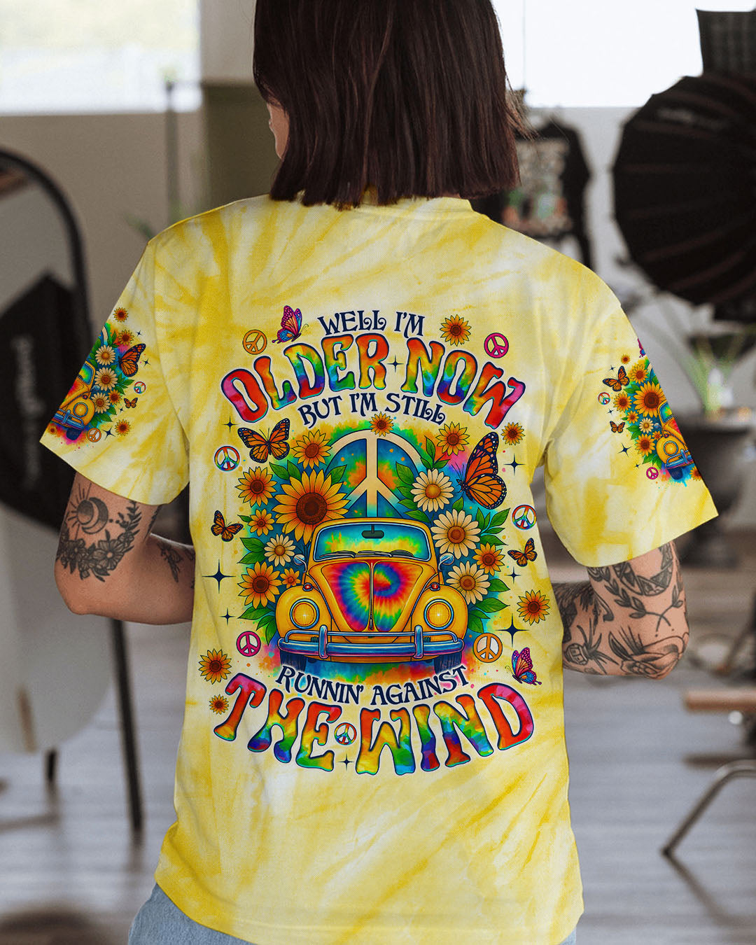 RUNNING AGAINST THE WIND CAR TIE DYE ALL OVER PRINT - TLNO2708251