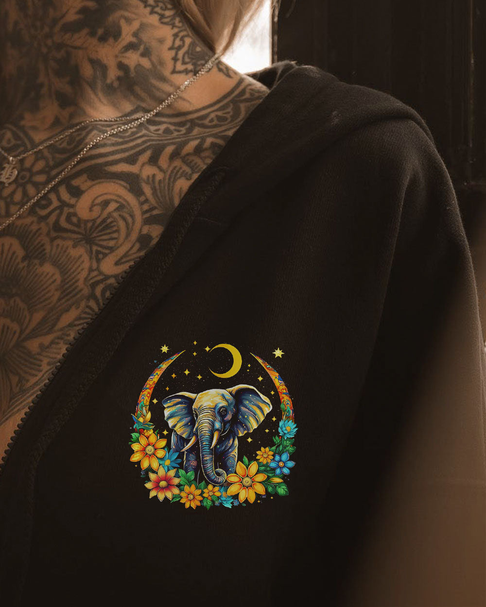 BE KIND ELEPHANT CRESCENT MOON ALL OVER PRINT - TLNO2905232