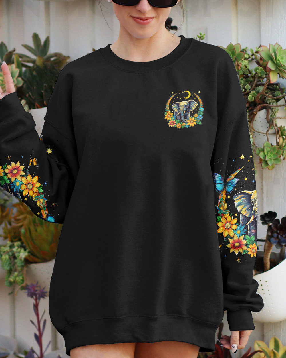 BE KIND ELEPHANT CRESCENT MOON ALL OVER PRINT - TLNO2905232