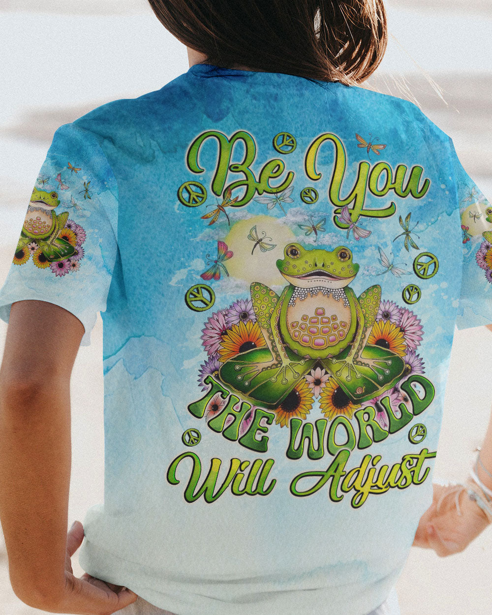 BE YOU THE WORLD WILL ADJUST FROG ALL OVER PRINT - TLNO2908232