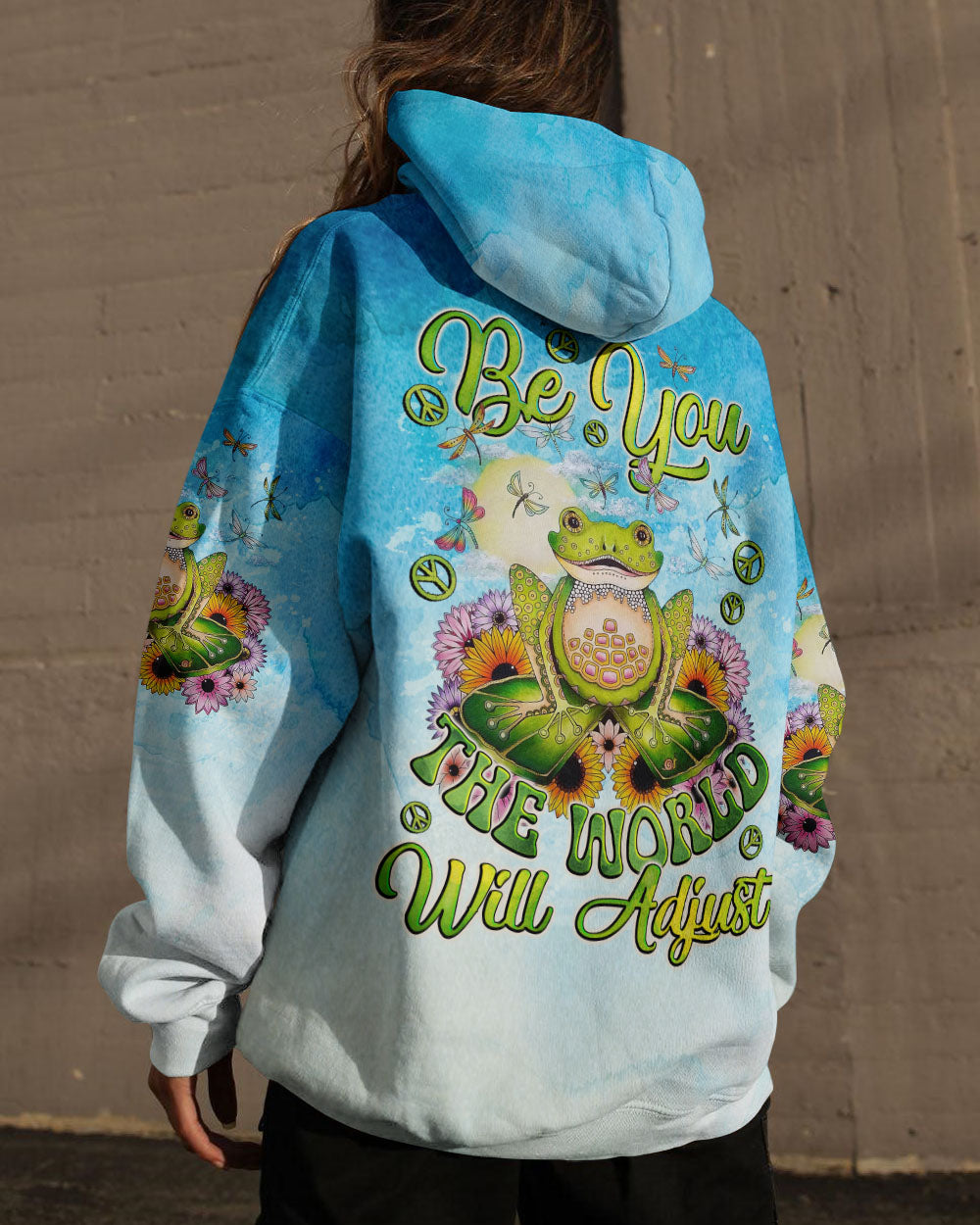BE YOU THE WORLD WILL ADJUST FROG ALL OVER PRINT - TLNO2908232