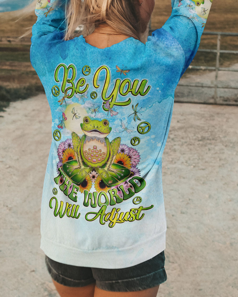 BE YOU THE WORLD WILL ADJUST FROG ALL OVER PRINT - TLNO2908232