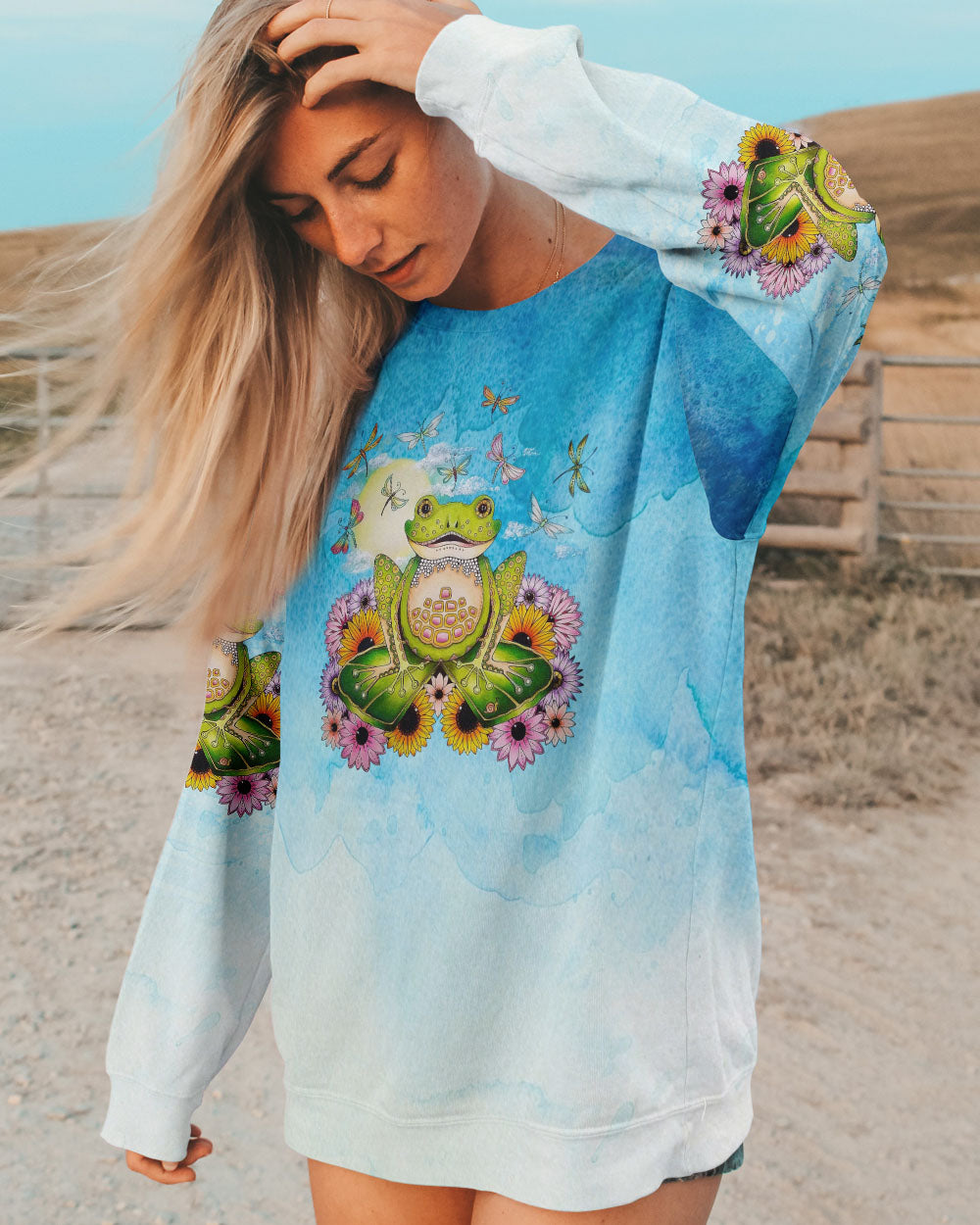 BE YOU THE WORLD WILL ADJUST FROG ALL OVER PRINT - TLNO2908232