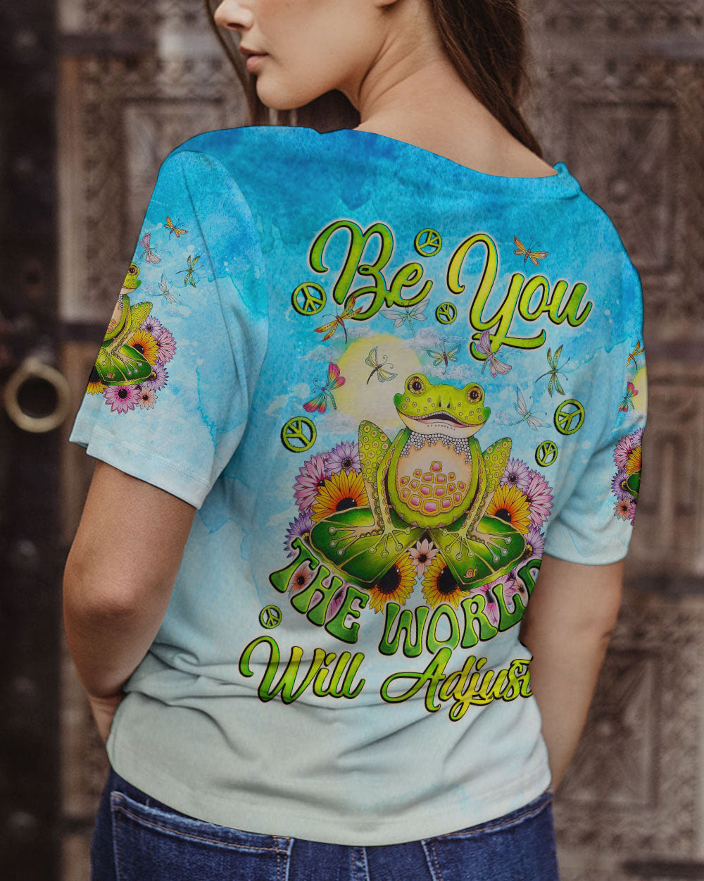 BE YOU THE WORLD WILL ADJUST FROG ALL OVER PRINT - TLNO2908232