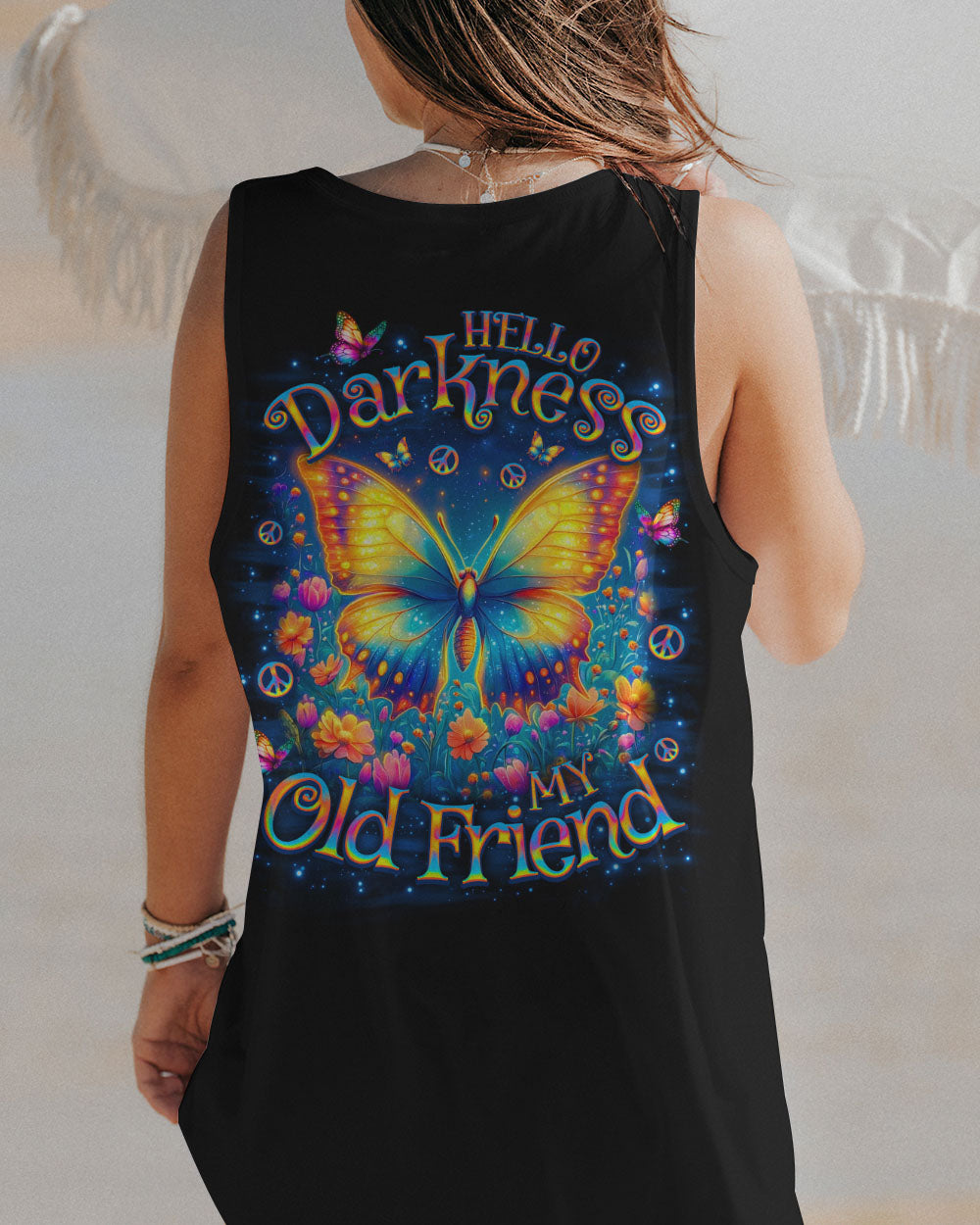 HELLO DARKNESS MY OLD FRIEND BUTTERFLY ALL OVER PRINT - TLNO2909254