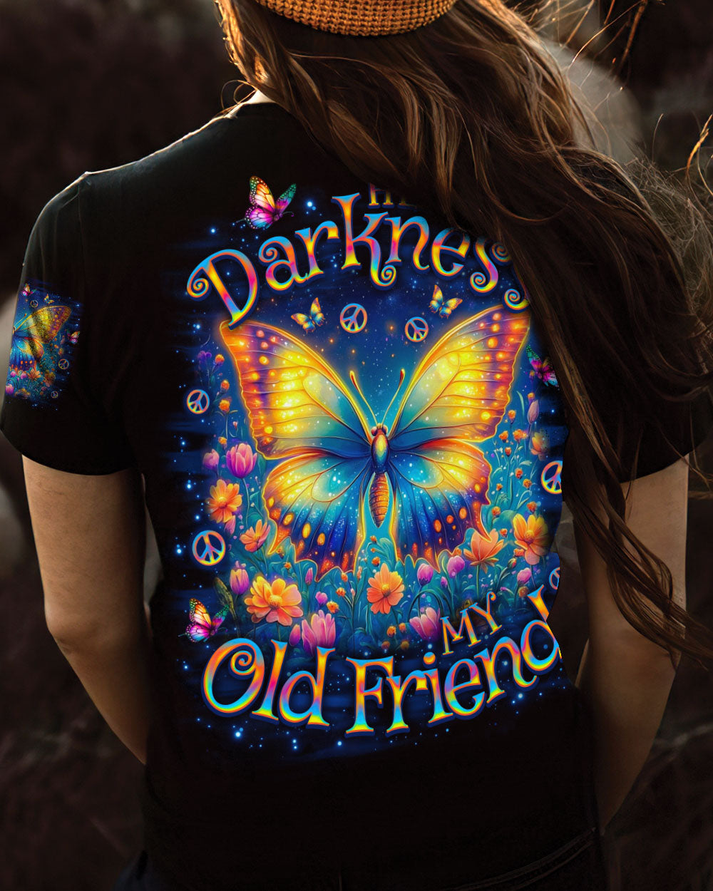 HELLO DARKNESS MY OLD FRIEND BUTTERFLY ALL OVER PRINT - TLNO2909254