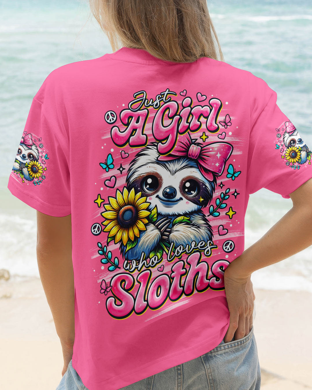 JUST A GIRL WHO LOVES SLOTHS ALL OVER PRINT - TLNO2910251