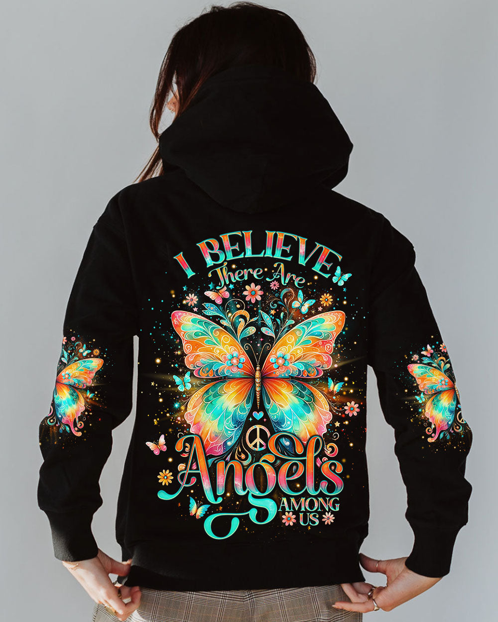 I BELIEVE THERE ARE ANGELS AMONG US BUTTERFLY ALL OVER PRINT - TLNO2912231